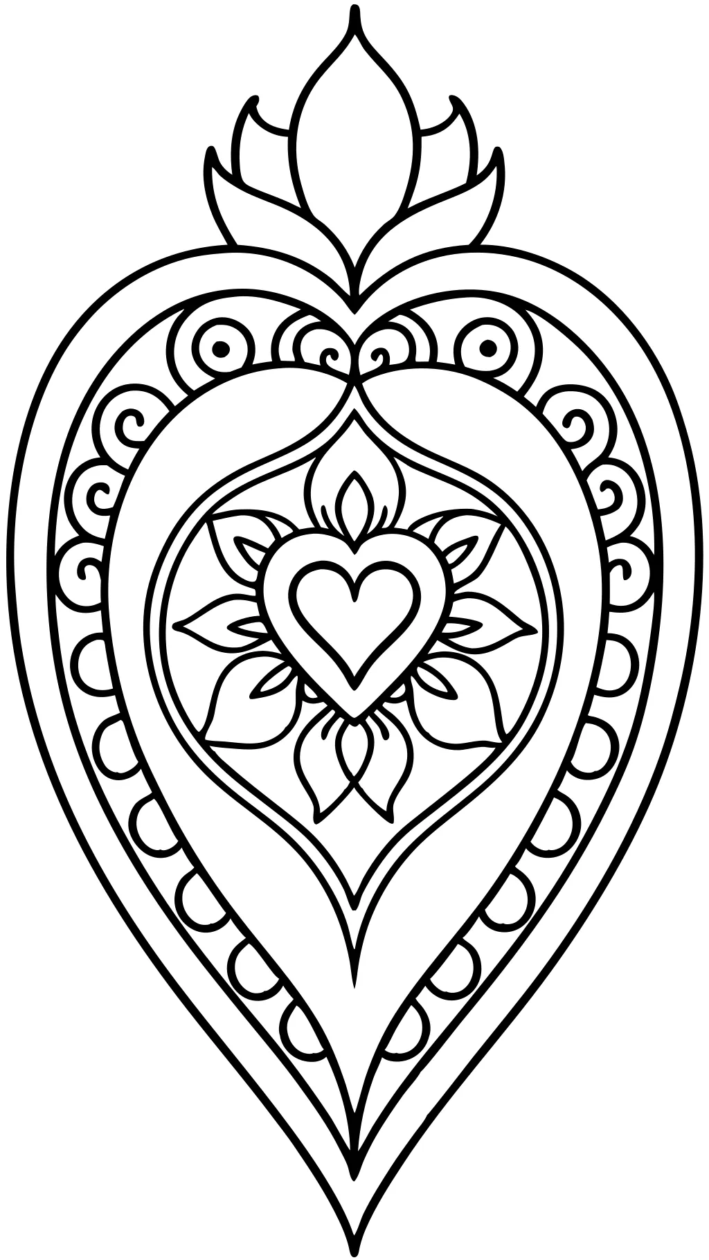 heart coloring page printable